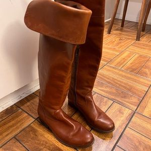 Frye Melissa Over-the-Knee Tall Leather Cognac western Boot (6) size 6 B